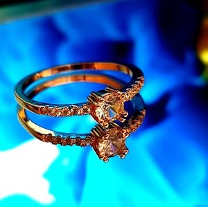 Rose gold and cubic zirconia ring